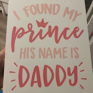 Decorative Sign with Pink Text